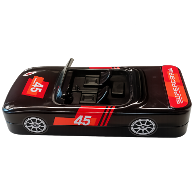 Metal Car Shaped Pencil Box case with Wheels And Movable car Seats Pencil tin Box image