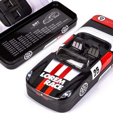 Metal Car Shaped Pencil Box case with Wheels And Movable car Seats Pencil tin Box Slide 2