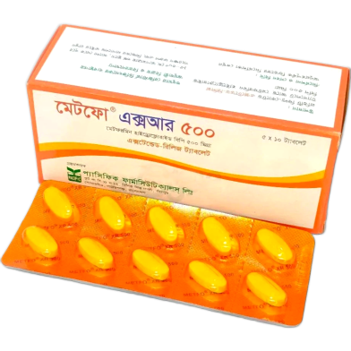 Metfo XR 500 mg Tablet 10's Strip image