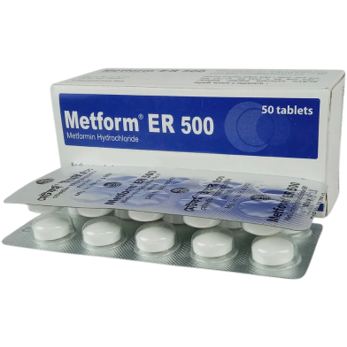 Metform Er 500 mg Tablet 10'S Strip image