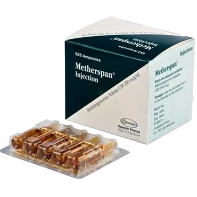 Metherspan 200 mcg/ml IM/IV Injection 1 ml ampoule image