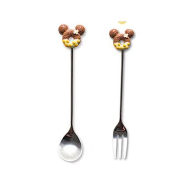 Mickey Donuts Spoon And Fork Set (2 Pcs Set) image