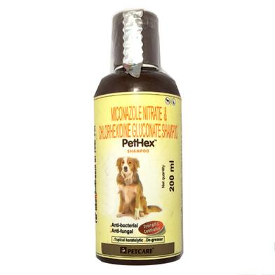 Miconazole Nitrate And Chlorhexidine Gluconate Shampoo Pethex Shampoo 200 ml image