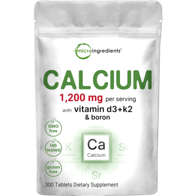 Micro Ingredients Calcium Vitamin D3 Plus K2 And Boron 1200mg 300 Tablets - X004d9jw8l image