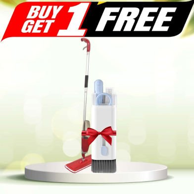 Microfiber 360 Rotating Healthy Spray Mop ( Buy One Get One BlueWow 7-in-1 Computer Keyboard Cleaner Brush Kit FREE) image