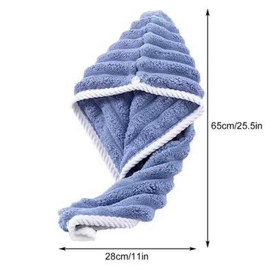 Microfiber Quick-dry Hair Towel Cap with Button Super Absorption Bath Hat Fast Drying Hair Drying Wrap Hat Towel for Women Slide 2