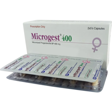 Microgest 400 Mg Vaginal Pessary 10's Strip image