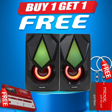 Microlab B25 USB 2.0 Multimedia Gaming Speaker Black (Buy 1 Get 1 Couple Pen / Couple Key Ring) FREE image