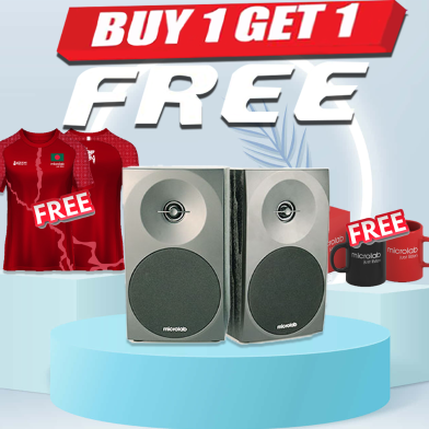 Microlab B70BT 2.0 Stereo Bookshelf Speaker with Bluetooth (Buy 1 Get 1 Couple Mug / Couple Jersey) FREE image