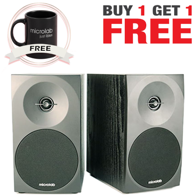 Microlab B70BT 2.0 Stereo Bookshelf Speaker with Bluetooth (Buy 1 Get 1 Premium Mug) FREE image