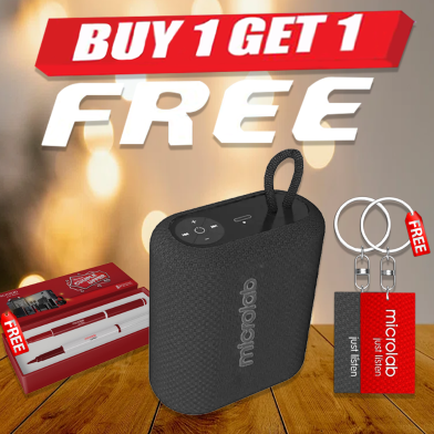 Microlab BP21 Mini Portable Bluetooth Speaker Black (Buy 1 Get 1 Couple Pen / Couple Key Ring) FREE image
