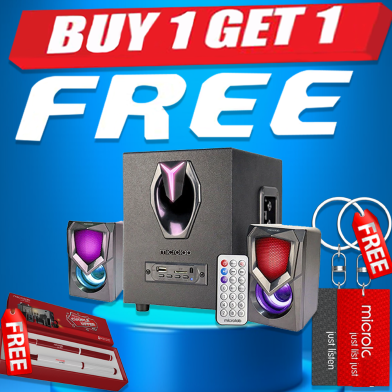 Microlab G101BT 2.1 Multimedia RGB Gaming Speaker (Buy 1 Get 1 Couple Pen / Couple Key Ring) FREE image