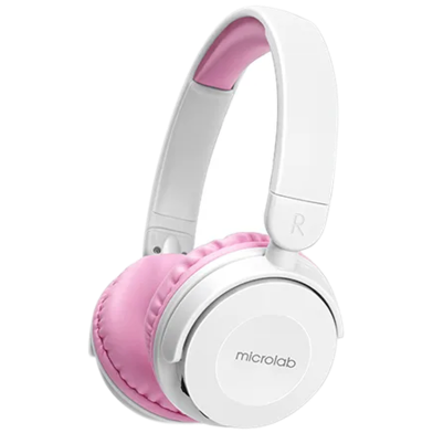 Microlab Hb21 Bluetooth Headphone Pink And White image