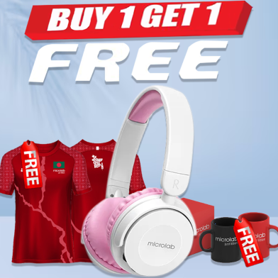 Microlab Hb21 Bluetooth Headphone Pink And White (Buy 1 Get 1 Couple Mug / Couple Jersey) FREE image