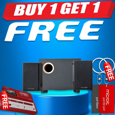 Microlab M105BT 2.1 Multimedia M-Series Speaker (Buy 1 Get 1 Couple Pen / Couple Key Ring) FREE image