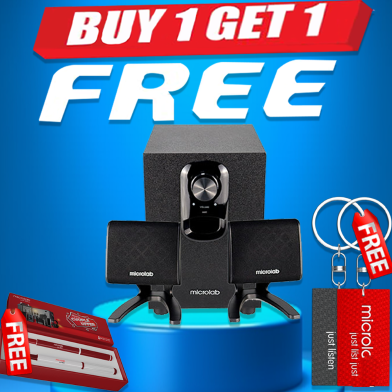 Microlab M108U BT 2.1 Multimedia M-Series Speaker (Buy 1 Get 1 Couple Pen / Couple Key Ring) FREE image
