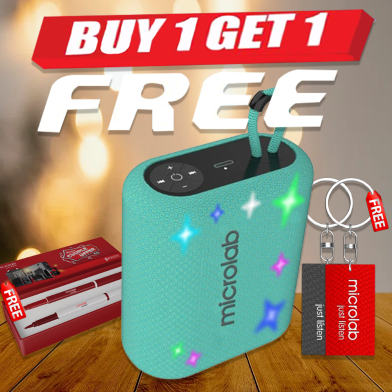 Microlab Twinkle Star 1 Emerald Mini Portable Bluetooth Speaker Green (Buy 1 Get 1 Couple Pen / Couple Key Ring) FREE image