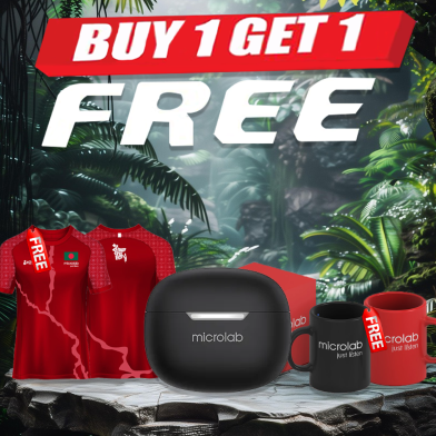 Microlab Wisepods 30 TWS Bluetooth Earbuds Black (Buy 1 Get 1 Couple Mug / Couple Jersey) FREE image