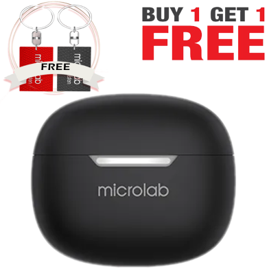 Microlab Wisepods 30 TWS Bluetooth Earbuds Black (Buy 1 Get 1 Couple Ring) FREE image