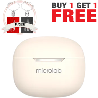 Microlab Wisepods 30 TWS Earbuds Cream (Buy 1 Get 1 Couple Ring) FREE image