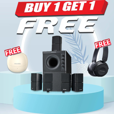 Microlab X3BT 5.1 Multimedia Speaker (Buy 1 Get 1 Wisepods 20 / Headphone HB21) FREE image