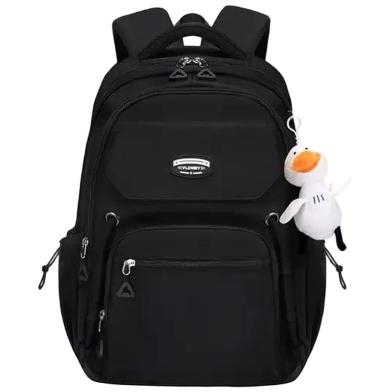 Middle School, High School, And College Students' Schoolbags Stain-resistant Backpacks (Black) image