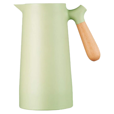 Migeet 1L Thermal Coffee Carafe Double Walled Vacuum Coffee Pot With Wood Handle Water Kettle Insulated Flask Tea Carafe Keeping Hot Cold image