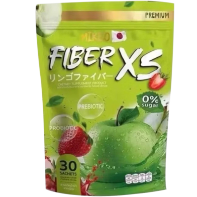 Mikeo Fiber Xs Green Apple Prebiotic Probiotic Detox Drink 30 Sachets image