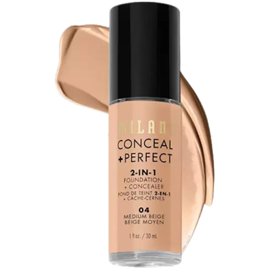 Milani Conceal plus Perfect 2-in-1 Foundation plus Concealer 30ml - 04 Medium Beige image