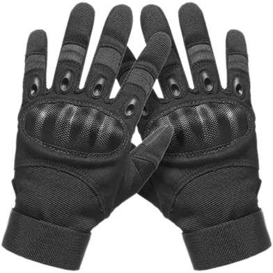 Military Grade Tactical Carbon Fiber Touch Screen Enable Hand Gloves For Bike Heavy Duty Full Finger Protective Sports Gloves Anti Slip Breathable And Water Resistant image