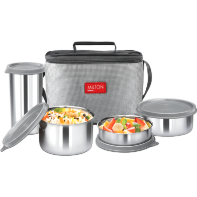 Milton Delicious Combo Insulated Lunch Box Set 3 Containers 1 Tumbler Grey image