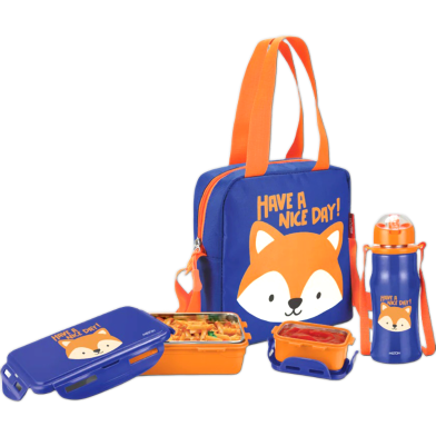 Milton Kidz Combo Tiffin 2 Steel Containers 1 Bottle Insulated Jacket image