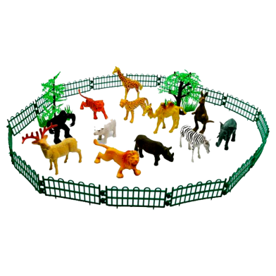 Mini Animal Zoo Animal Play Sets More Than 25 Pcs (gura_zoo_m2) Model-2 (Big size Animal Zoo) - 12 Pcs image