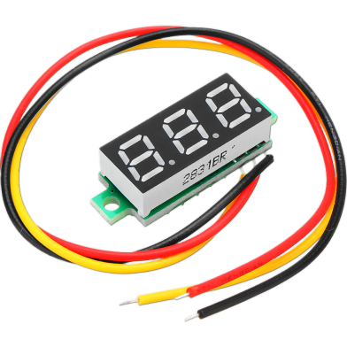 Mini Digital Voltmeter 2 Wire 3 Bit Red Led Voltage Meter For Ups Ips Battery Tester Ats image