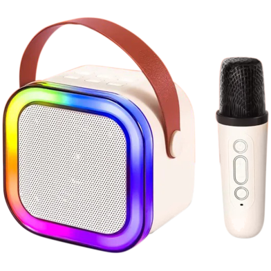 Mini Karaoke Speaker With Wireless Microphone – Portable Bluetooth Sound System image