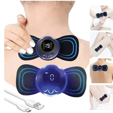Mini Massager - Rechargeable Shoulder, Neck,Muscle,Tendonitis, Deep Tissue, Back Massager with 2 Pcs Butterfly Pad image