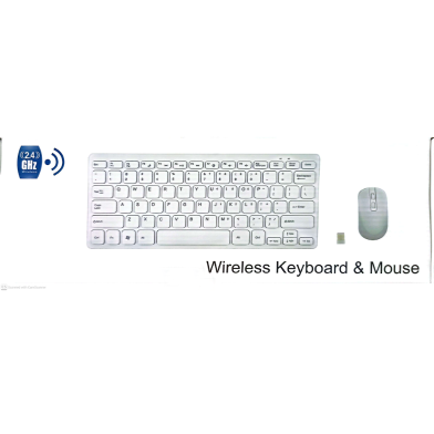 Mini Slim Wireless Keyboard And Mouse Combo - Sleek And Compact Combo Perfect For Laptop Or Desktop Pc Users Seeking Wireless Convenience image