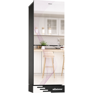 Minister M-242 Mirror Pink Glass Refrigerator image