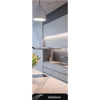 Minister M-310 Mirror Blue Glass Refrigerator image