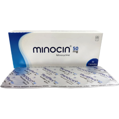 Minocin 50 mg Tablet 10's Strip image