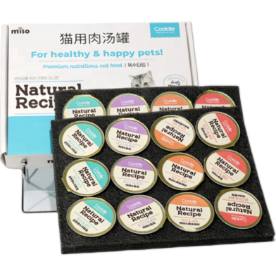 Miso Cat Broth Can Food 4 Flavors Mixed - (Tuna and Mackerel, Chicken and Rabbit, Duck and Shrimp, Chicken and Bonito) (30g* 24pcs) 720g image