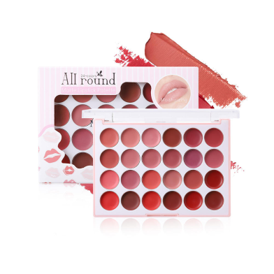 Miss Rose 24 Color All-Round Moisturizing Matte Lipstick palette image