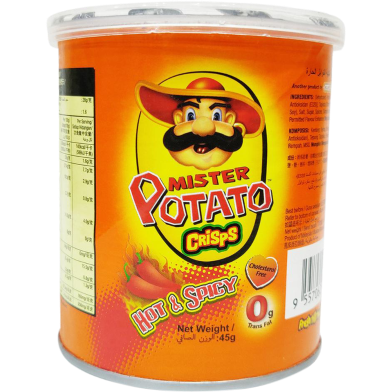 Mister Potato Crisps Hot and Spicy 45gm Can image