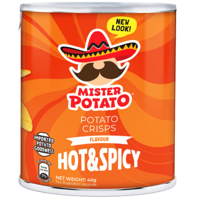 Mister Potato Crisps Hot and Spicy 40gm Can image