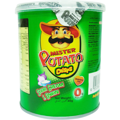 Mister Potato Crisps Sour Cream and Onion 45gm Can image