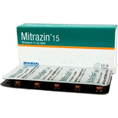 Mitrazin 15 mg Tablet 10's Strip image