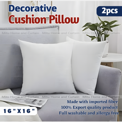 Mitu Home And Curtain Exclusive Korean Microfver Cushion Pillow 2 Pcs image