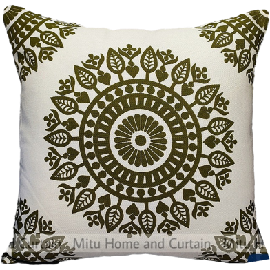 Mitu Home and Curtain Cushion Cover 100 Percent Cotton 16×16 Inch Washable Zipper 1 Pc image