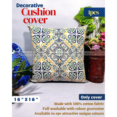 Mitu Home and Curtain Cushion Cover 100 Percent Cotton 16×16 Inch Washable Zipper 1 Pc image