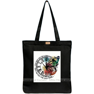Mitu Home and Curtain Premium Zipper Canvas Tote Bag Trendy Women Shopping University And College Bag image